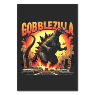 Gobblezilla Spooky Turkije Thanksgiving Gobble Kaart