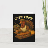 Gobbol Turkey Baker Thanksgiving Kaart (Voorkant)