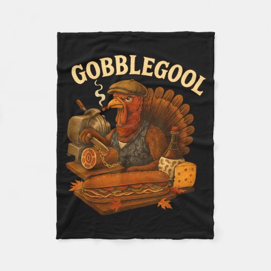 Gobbol Turkey Thanksgiving  Fleece Deken (Voorkant)