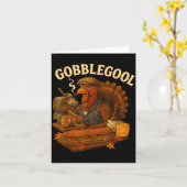 Gobbol Turkey Thanksgiving Kaart (Gele Bloem)