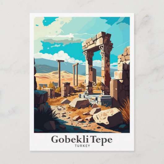 Gobekli Tepe Sanliurfa Turkije Reizen Briefkaart (Voorkant)