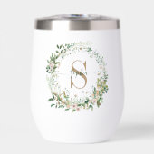 Gobelet à vin élégant avec monogramme botanique et (Avant)