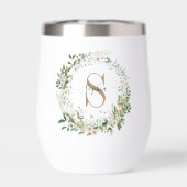 Gobelet à vin élégant avec monogramme botanique et (Arrière)