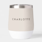 Gobelet à vin personnalisé beige moderne (Arrière)