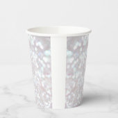 Gobelet en papier à paillettes blanches (Gauche)