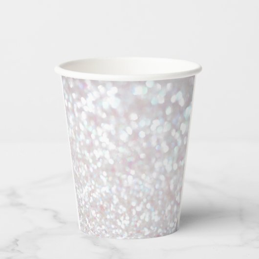 Gobelet en papier à paillettes blanches (Recto)