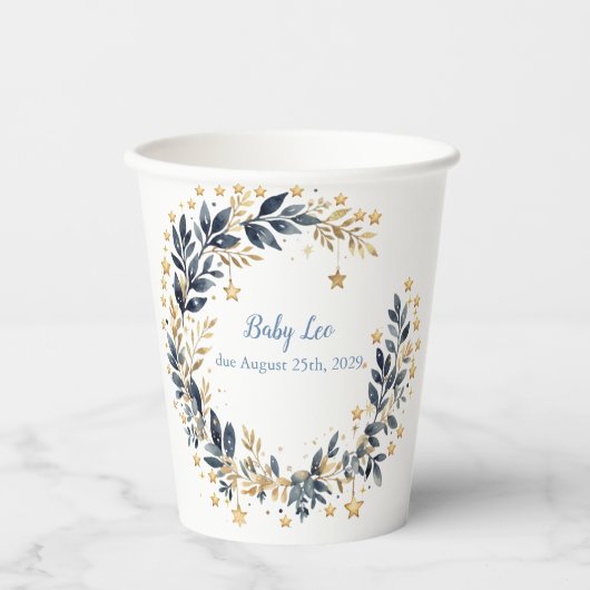 Gobelet en papier Boho Stars Greenery (Recto)
