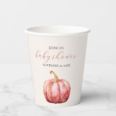 Gobelet en papier citrouille aquarelle rose pour B (Recto)