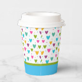 Gobelet en papier coeurs colorés (Droite)
