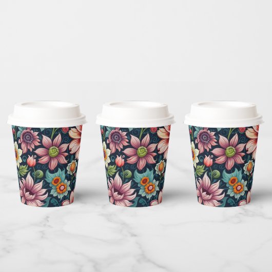 Gobelet en papier fleur (Multi)