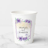 Gobelet en papier floral aquarelle violet pour mar (Recto)