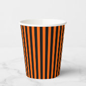 Gobelet en papier Halloween Rayures Noir Orange (Gauche)