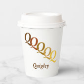 Gobelet en papier - Initiales en dégradé, nom en m (Recto)