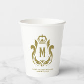 Gobelet en papier M Initial Gold Crest (Verso)