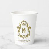 Gobelet en papier M Initial Gold Crest (Recto)