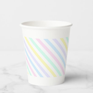 Gobelet en papier Minimaliste Rayures Pastel