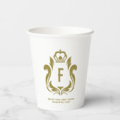 Gobelet en papier monogrammé Gold Crest (Verso)