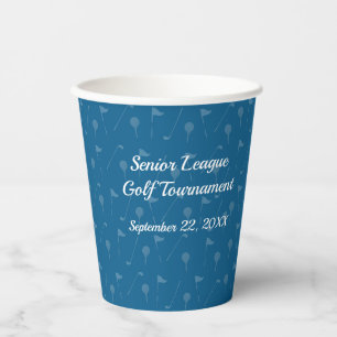 Gobelet en papier motif golf Corporate Blue Grey