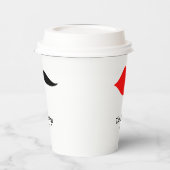 Gobelet en papier Moustache et Lèvres Rouges (Gauche)