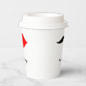 Gobelet en papier Moustache et Lèvres Rouges (Droite)