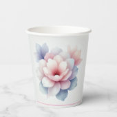 Gobelet en papier personnalisé à fleurs rose paste (Verso)