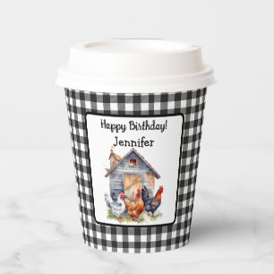 Gobelet en papier pour anniversaire Coq Style Ferm