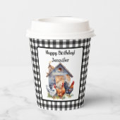 Gobelet en papier pour anniversaire de style ferme (Verso)