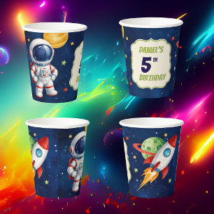 Gobelet en papier pour anniversaire thème Espace a