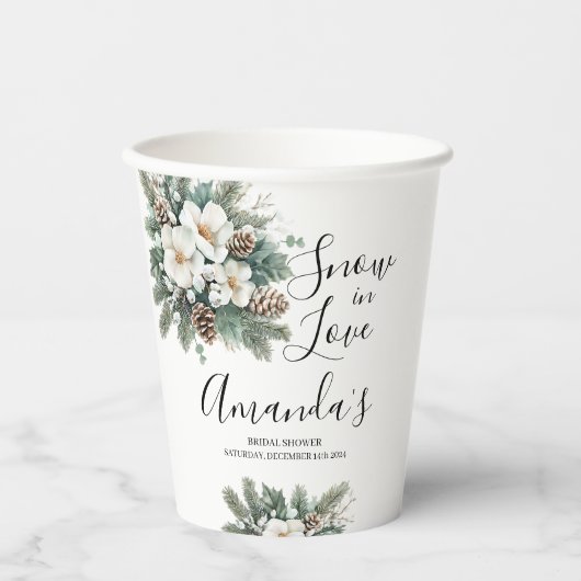 Gobelet en papier pour douche nuptiale d'hiver Sno (Recto)