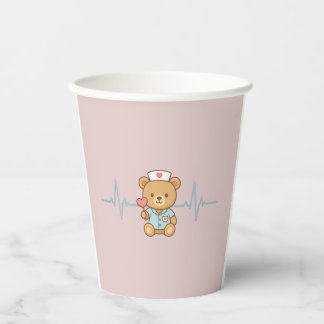 Gobelet en papier pour fête de nounours infirmière