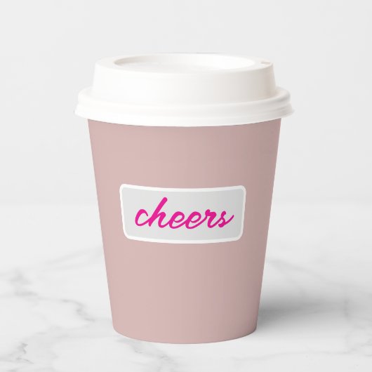 Gobelet en papier rose tendre - Parfait pour les e (Recto)