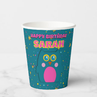 Gobelet en papier sarcelle violet pour fête d'anni