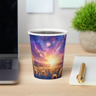Gobelet en papier Tournesol Coucher de soleil cosm