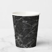 Gobelet initial carré en marbre noir (Gauche)
