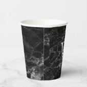 Gobelet initial carré en marbre noir (Droite)