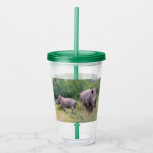 Gobelet rhinocéros maman et bébé