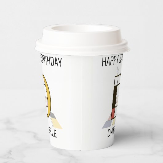 Gobelets En Papier С ool Neoplasticism Style Monogramme. Lettre D (Droite)