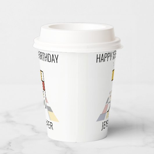 Gobelets En Papier С ool Neoplasticism Style Monogramme. Lettre J (Droite)