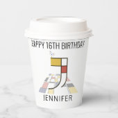 Gobelets En Papier С ool Neoplasticism Style Monogramme. Lettre J (Recto)