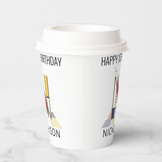 Gobelets En Papier С ool Neoplasticism Style Monogramme. Lettre N (Droite)