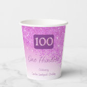 Gobelets En Papier 100e anniversaire Classy Falling Pink Parties scin (Verso)