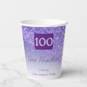 Gobelets En Papier 100e anniversaire Classy Falling Purple Parties sc (Verso)
