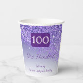 Gobelets En Papier 100e anniversaire Classy Falling Purple Parties sc (Recto)
