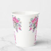 Gobelets En Papier 100e anniversaire tasses de papier rose fleuri (Gauche)