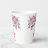 Gobelets En Papier 100e anniversaire tasses de papier rose fleuri (Droite)
