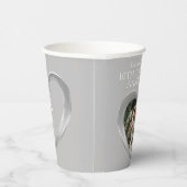 Gobelets En Papier 10e anniversaire de Tin Mariage coeur photo gris (Droite)