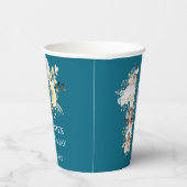 Gobelets En Papier 10e anniversaire Turquoise photo Collage Fleur Jau (Droite)