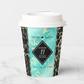 Gobelets En Papier 11ème anniversaire de Mariage turquoise (Verso)