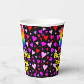 Gobelets En Papier 11th Birthday: Loving Hearts Pattern, Rainbow 11 (Droite)