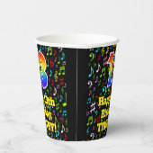 Gobelets En Papier 13e anniversaire : Fun Music Notes Motif, Rainbow  (Droite)